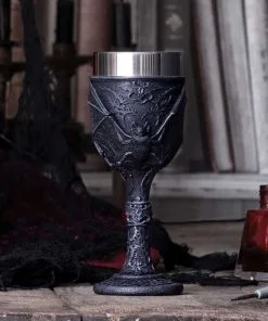 Gothic Vampirfledermaus Weinkelch -Halloween Geschaft vampirfledermaus weinkelch gothic deko und wohnaccessoires dark fang goblet 52213 5