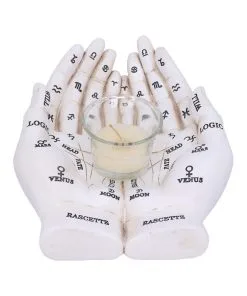 Weiße Chiromantie-Hände Teelichthalter