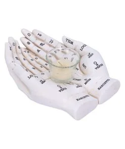 Weiße Chiromantie-Hände Teelichthalter -Halloween Geschaft weisse handlese haende kerzenhalter weisse chiromantie haende teelichthalter 51058 03