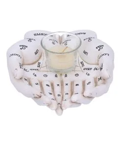 Weiße Chiromantie-Hände Teelichthalter -Halloween Geschaft weisse handlese haende kerzenhalter weisse chiromantie haende teelichthalter 51058 04